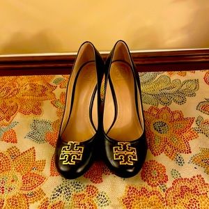 Tory Burch black wedges